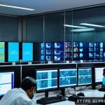 빌 게이츠 코로나19 대응 - A high-tech infection monitoring control room with advanced sensors and data analytics displayed on ...
